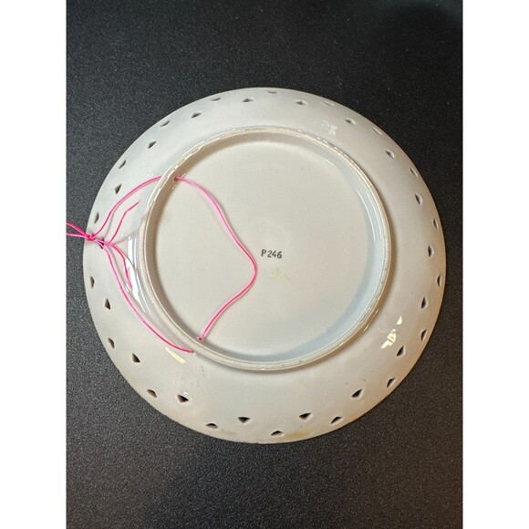 Vintage Arkansas Roadrunner 8.25" Souvenir Plates Pair Cut-Out Gold Trim - Picture 7 of 7